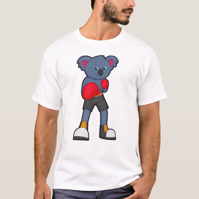 Koala vid Boxing med Boxing-handskar T Shirt (Framsida)