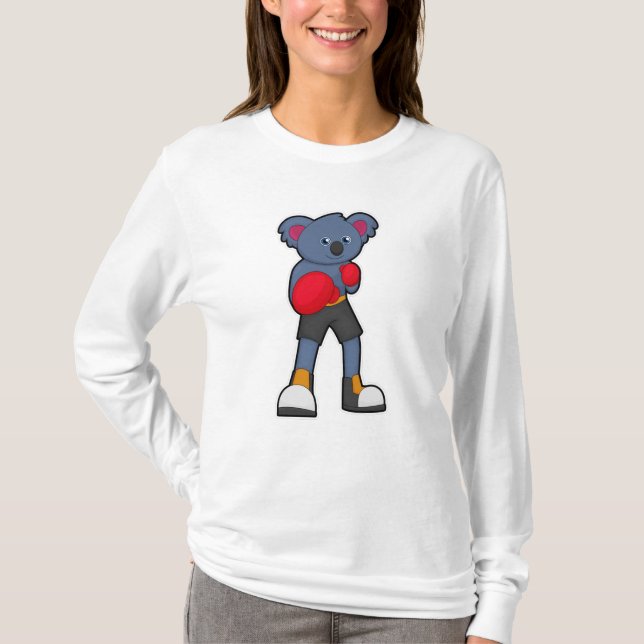 Koala vid Boxing med Boxing-handskar T Shirt (Framsida)