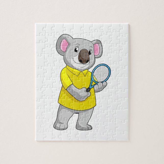 Koala vid Tennis med tennis racket Pussel (Vertikal)