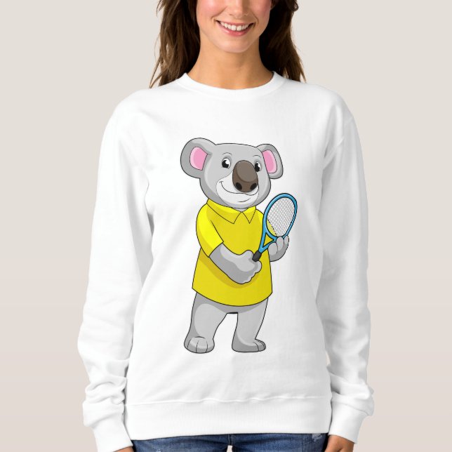 Koala vid Tennis med tennis racket T Shirt (Framsida)