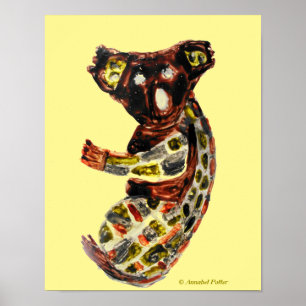 Koala Vild Animal Aboriginal Art Poster