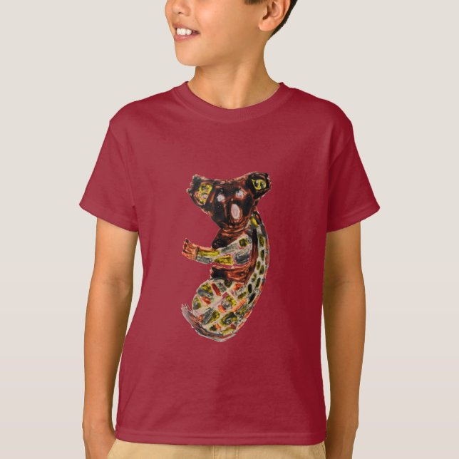 Koala Vild Animal Aboriginal Art T Shirt (Framsida)