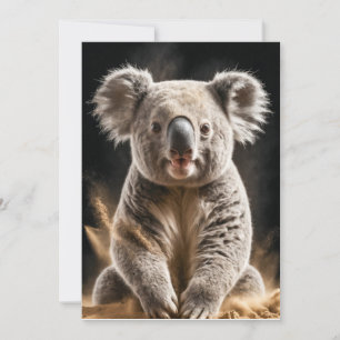 Koala Vild Animal Elegant Dramatic Porträtt Mist Meddelande