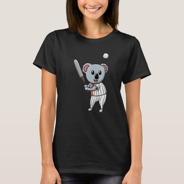 Koala Viskare Djur Sport  Baseboll Lag T Shirt (Framsida)