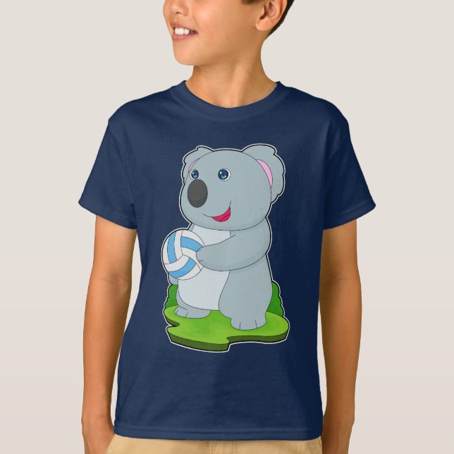 Koala Volleybollspelare Volleyboll T Shirt (Framsida)