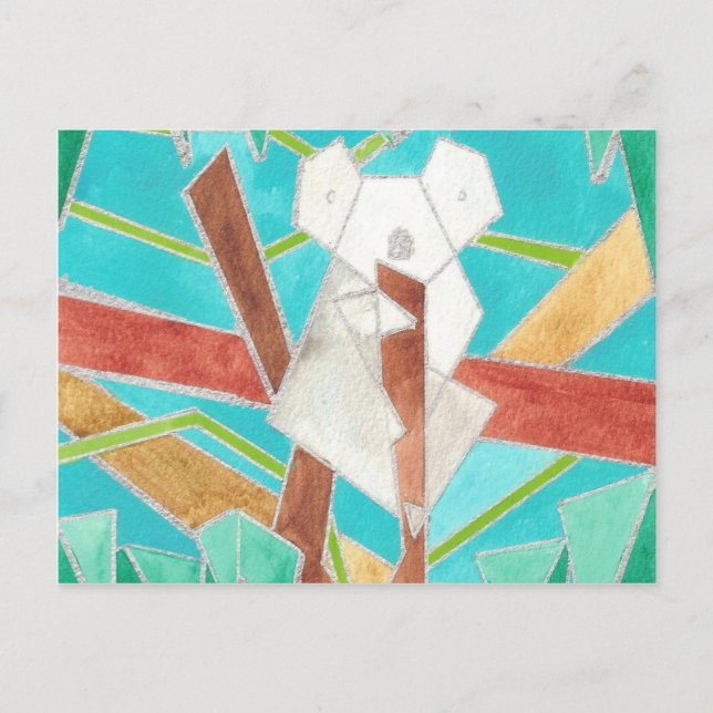 Koala Watercolor Art Vykort (Framsida)
