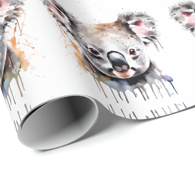 Koala Wildlife & Nature Vatten Färg Set Presentpapper (Rullad Hörn)