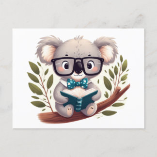 Koala with glasses vykort