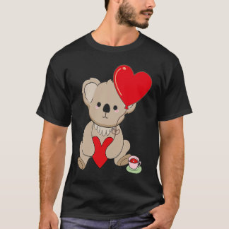 Koala With Heart Balloon Valentines Day Love Boys T Shirt