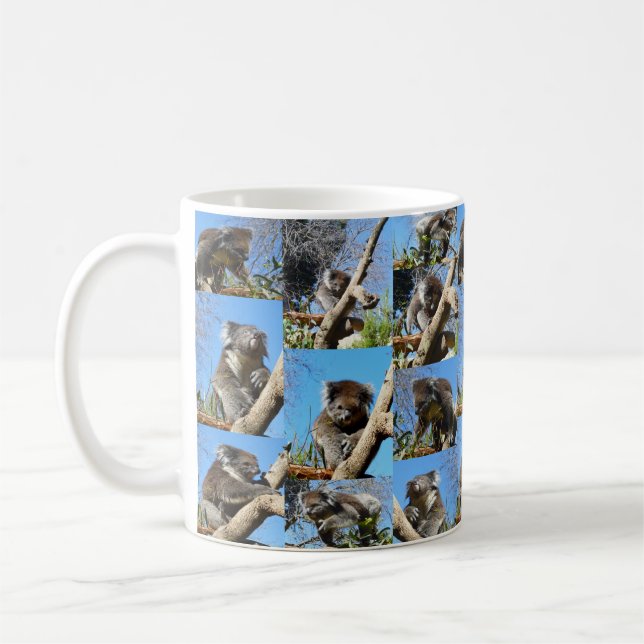 "Koala Wonders: A Heartwarming Photo Collage" Kaffemugg (Vänster)
