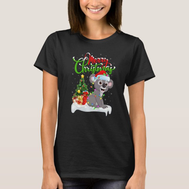 Koala  Xmas Decorations Santa Koala Christmas T Shirt (Framsida)