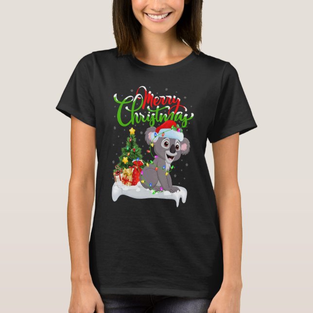 Koala   Xmas Decorations Santa Koala Christmas T Shirt (Framsida)
