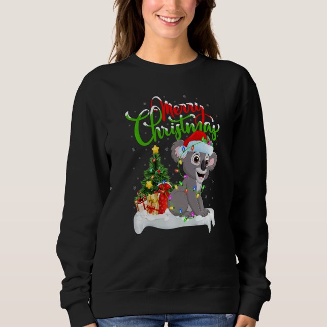 Koala  Xmas Decorations Santa Koala Christmas T Shirt (Framsida)