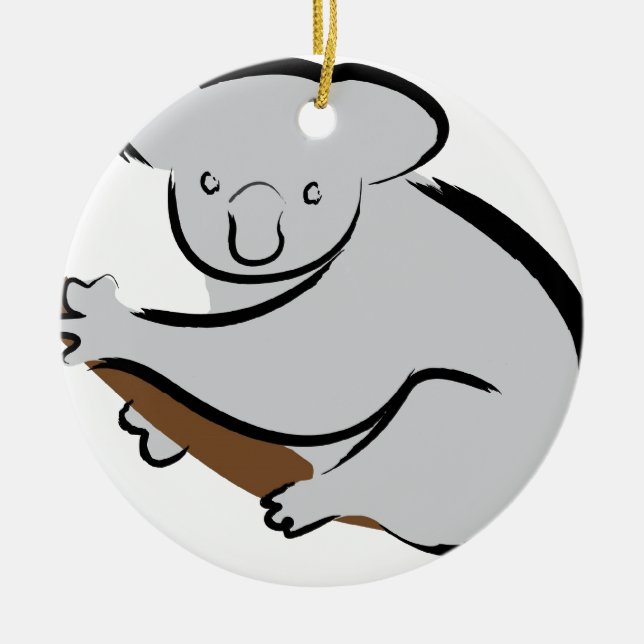 Koalabjörn i träd julgransprydnad keramik (Framsidan)
