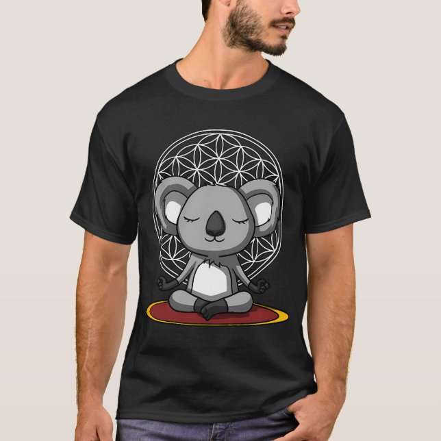 Koalabjörn Meditation T Shirt (Framsida)