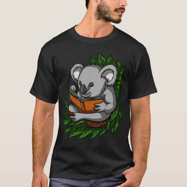 Koalabjörn som läser böcker t shirt (Framsida)