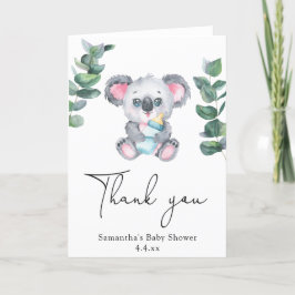 Koalabjörn tack baby shower kort
