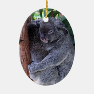 Koalafamiljprydnad Julgransprydnad Keramik