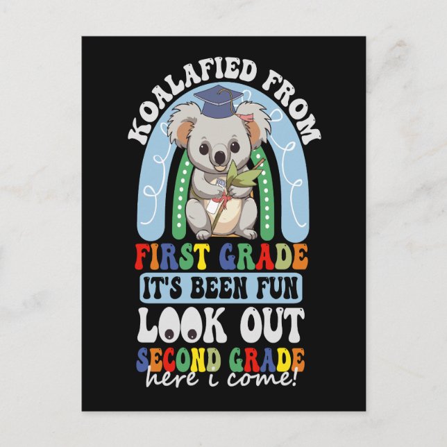 Koalafied Från 1:a Klass Se Ut 2:a Klass Meddelande Vykort (Framsida)