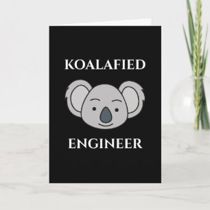 Koalafied Ingenjör Cute Koala Funny Job Pun Kort