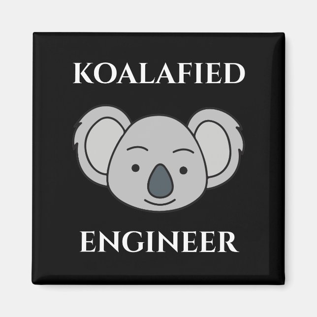 Koalafied Ingenjör Cute Koala Funny Job Pun Magnet (Framsidan)