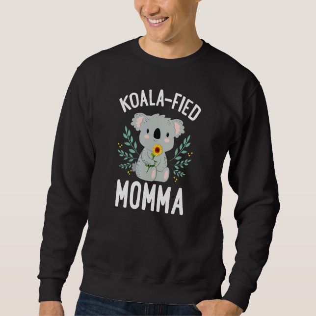 Koalafied Momma Koala Bear Sunblomma Blommigt Mor Lång Ärmad Tröja (Framsida)