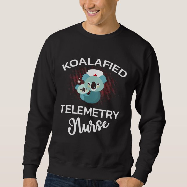 Koalafied Telemetry Nurse Funny Koala Studenten Lång Ärmad Tröja (Framsida)