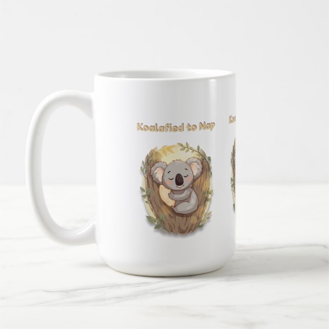 *"Koalafied to Nap – Cute Sleepy Koala  Kaffemugg (Vänster)