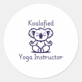 Koalafied Yoga Teacher, Cute Meditating Koala Bear Runt Klistermärke