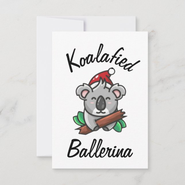 Koalafierad ballerina-kort kort (Framsida)