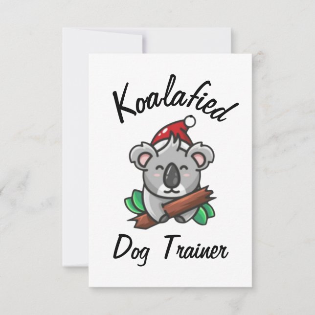 Koalafierad hundtränarkort kort (Framsida)