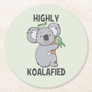 Koalafierad Koala Underlägg Papper Rund