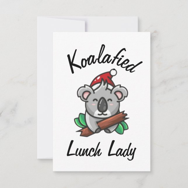 Koalafierad lunchdamkort kort (Framsida)