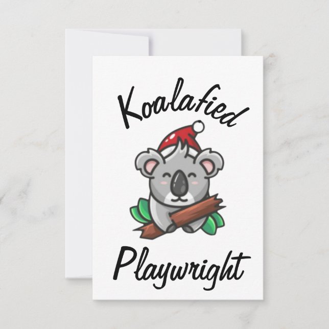 Koalafierad pjäsförfattarkort kort (Framsida)