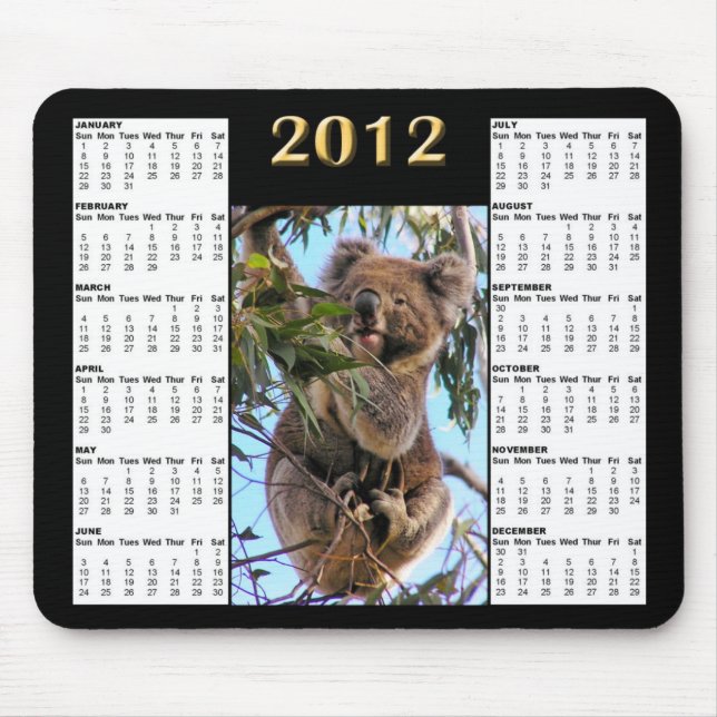 Koalakalender 2012 Mousepad Musmatta (Framsidan)