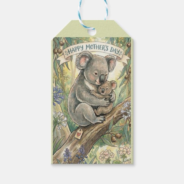 Koalamors dag med joey presentetikett (Framsidan)