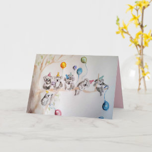 Koalas Födelsedagsfest Watercolor Barn Card Kort
