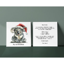 Koalas första julklapp, anpassningsbar inbjudningar