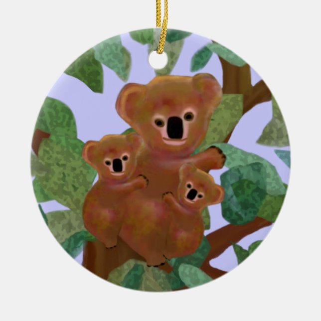 Koalas i Eucalyptusprydnadarna Julgransprydnad Keramik (Framsidan)