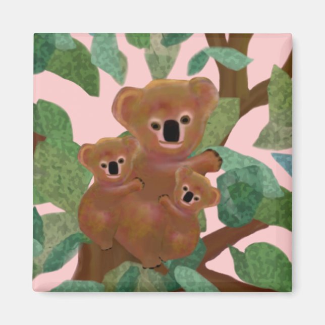 Koalas i eukalyptus magnet (Framsidan)