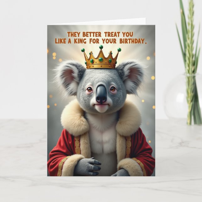 Koalas kungliga födelsedagskort kort (Framsida)