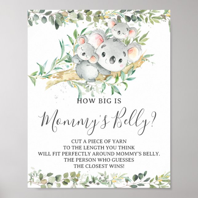 Koalas Twillingar Hur stor är Mamma Belly Game Poster (Framsidan)