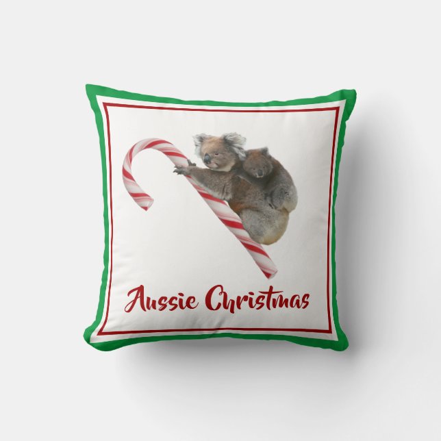 Koalas vid Candy cane ned under  Kudde (Framsida)