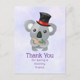 Koalaty Friend Pun Cute Koala i Top hat Vykort