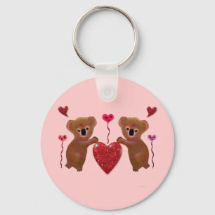 Koalavalentinhjärtor Keychains Nyckelring