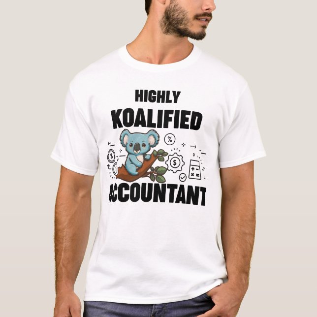Koalified Accountant Koala lustiga meme T Shirt (Framsida)