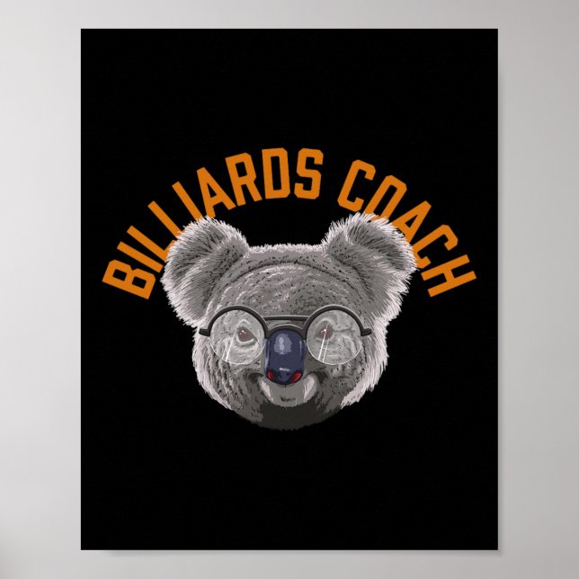 Koalified Billiards Coach Bassäng Player Funny Bil Poster (Framsidan)