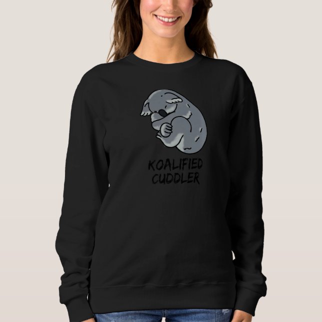Koalified Cuddler Funny Cudely Cuddle Koala Pun L T Shirt (Framsida)