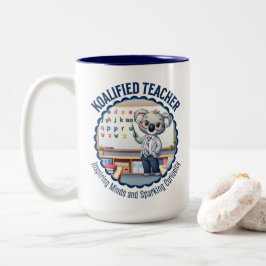 Koalified Teacher Cute Koala ThBäste Educator Gift Två-Tonad Mugg