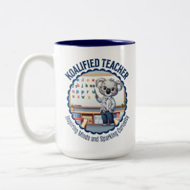 Koalified Teacher Cute Koala ThBäste Educator Gift Två-Tonad Mugg